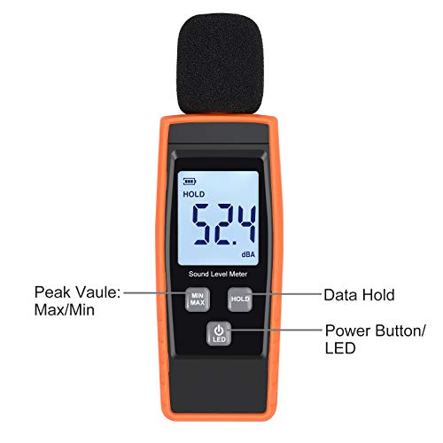 Proster Noise Meters Mini Digital Sound Level Noise Meter 30-130dBA 31.5HZ-8KZ Decibel Pressure Monitor DB Tester