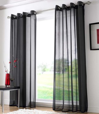 Plain Voile Curtain Panel Ring Top Heading Eyelet Voile Curtains