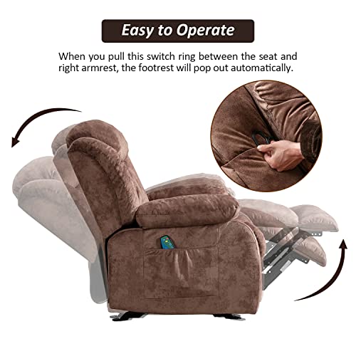INZOY Massage Rocker Recliner with Heat and Vibration, Manual Rocking