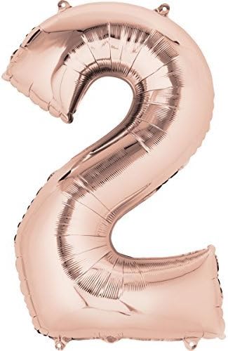 32Inch Number 2 Rose Gold Foil Balloon for Celebration Party Decoration Birthday Wedding Anniversary