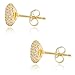 Mia Sarine Womens Cubic Zirconia Pave Cushion Post Earrings in Yellow Gold over Sterling Silver