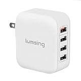 Lumsing Quick Charge 2.0 Multi-Port USB Wall Charger, 4 Port Wall Charging Hub for SmartPhones-White