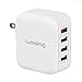 Lumsing Quick Charge 2.0 Multi-Port USB Wall Charger, 4 Port Wall Charging Hub for SmartPhones-White