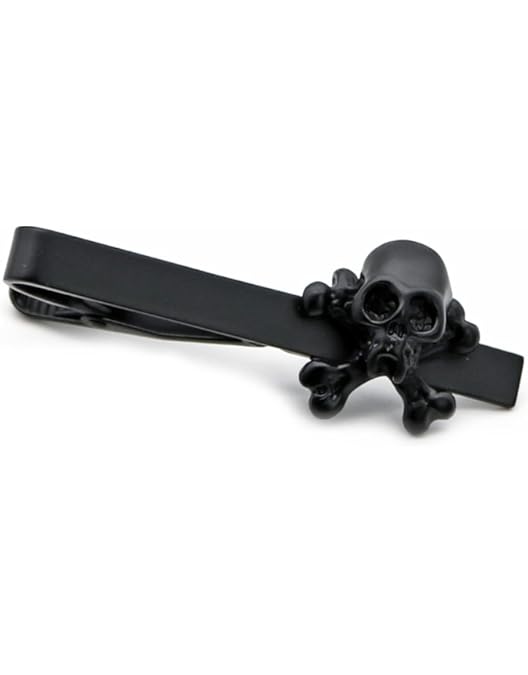 skull and crossbones tie clip