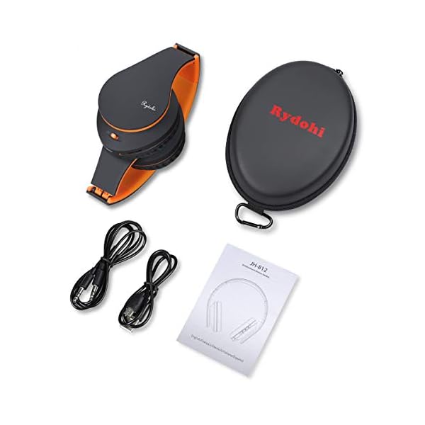 Wireless-Bluetooth-Headphones-Over-Ear-Rydohi-Hi-Fi-Stereo-Headset-with-Deep-Bass-Foldable-and-Lightweight-Wired-and-Wireless-Modes-Built-in-Mic-for-Cell-Phones-TV-PC-and-Traveling-Black-Orange Wireless Bluetooth Headphones Over Ear, Rydohi Hi-Fi Stereo Headset with Deep Bass, Foldable and Lightweight, Wired and…