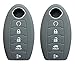 KAWIHEN 2 Pcs Silicone Keyless Entry Case Cover Smart Remote Key Fob Cover Protector for Armada Murano Maxima Altima Sedan Pathfinder 285E3-3TP5A KR5S180144014（Gray）