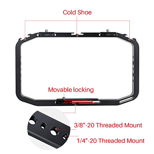 Aluminum Metal DSLR Video Rig Cage - Universal Handheld Smartphone Vlog Stabilizer with Cold Shoe Mounts Compatible with iPhone GoPro 7/6/5/4 Sony A6400 Canon Nikon Cameras Mobile Phones - Thumbnail 2