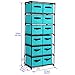 Function Home 12-Drawer Chest, 6 Tier Storage Organizer Tower, Metal Shelf with 12 Removable Fabric Bins, Ideal for Home Office Dorm Bedroom, Turquoise