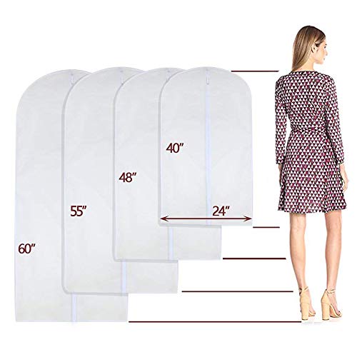 Refrze Moth Proof Garment Bags,Garment Cover,8 Pack Clear Garment Bags