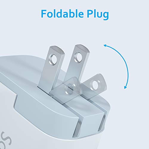 USB C Charger, Solucky Foldable Dual Port 18W Wall Charger with Power Delivery PD 3.0 and One USB Power Port for iPhone 11/XS/SE/Max/XR/X/8/7/6/Plus, iPad Pro/Air,Samsung Galaxy S10/S9, and More