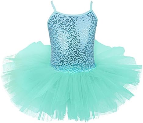 Coac3 Christmas Gift Party Fancy Costume Cosplay Girls Ballet Tutu Dress Ballet Dance Leotard Dress Turquoise 8T