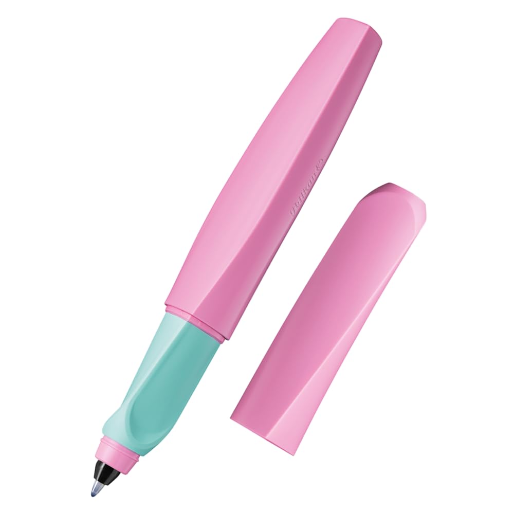 Pelikan Twist Rollerball Pen, Refillable Writing Pen for Left- and Right-Handed Users, Ergonomic Design with Blue Ink, Sweet Lilac