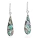 AeraVida Vintage Abalone Shell Streak Teardrop .925 Sterling Silver Dangle Earrings | Elegant Abalone Shell Sterling Silver Jewelry for Women
