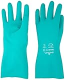 SHOWA 730 Nitrile Cotton Flock-lined Chemical Resistant Glove, Large (Pack of 12 Pairs)