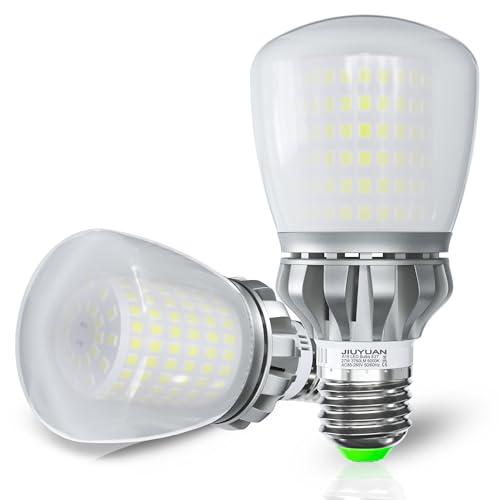 JIUYUAN E27 LED Bulb, 27W (Equivalent to 250W) 6000K Cool White Light 3760 Lumens, E27 LED A60 Bulbs, 360 Degree Beam Angle, Non-Dimmable, LED Lamp, Pack of 2