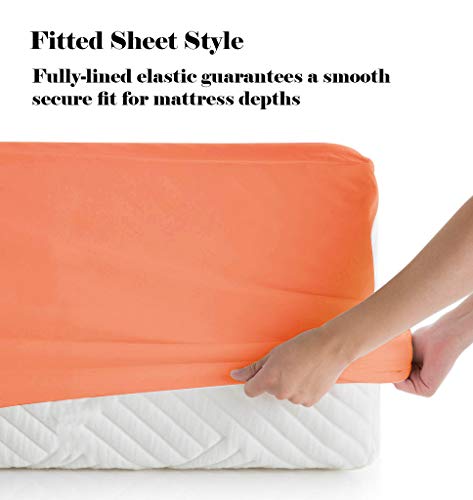 The Great American Store ! Flash Sale ! 600 Thread Count 100% Cotton - 24 Inch Extra Deep Pocket Bed Sheet Set - Full XL, Solid Coral - Thumbnail 2