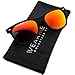 WearMe Pro -Square Horn Rimmed Soft Matte Frame Mirrored Lens Retro Sunglasses