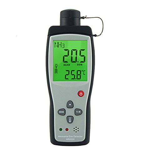 Digital Portable NH3 Meter Ammonia Gas Detector with LCD Backlight Rechargeable Battery,Measuring Range 0-100PPM