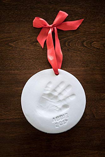 Baby Ornament Keepsake Kit (NEWBORN BUNDLE) 2 EASELS, 4 RIBBONS & LETTERS! Baby Handprint Kit and Footprint Kit, Clay Casting Kit for Baby Shower Gifts, Boys & Girls - Thumbnail 7