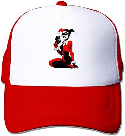 YONLY Harley Quinn Arkham Asylum Harley Bat Baseball Cap Red