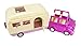 Li’l Woodzeez Happy Camper – Pink Toy Car with Family Caravan – 40 Pieces Playset with Toy Furniture, Food, and Kitchen Accessories – Gifts for 3+ Years