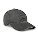 WINCAN Washed Dyed Cotton Twill Low Profile Adjustable Baseball Cap Denim 6 Panel Stitch Baseball Hat (Dark Grey)