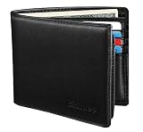 Simideo Men's Wallet TOP Genuine Leather RFID Wallet Bifold Trifold Slim Wallet with 2 ID Windows