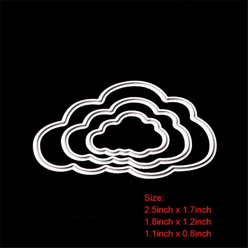 Dream_light Metal Cutting Dies, Embossing Dies Stencil Template Mould for DIY Scrapbooking Photo Album Paper Card Making Craft Wedding Party Decoration DIY Gift, Die-Cuts (Three Clouds)