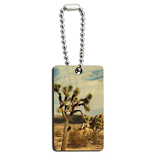 Joshua Tree National Park Mojave Desert Wood Wooden Rectangle Key Chain