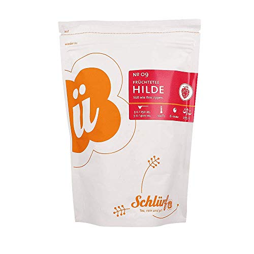Schlürf Früchtetee "Hilde" No. 9, Loser Bio-Früchte Tee mit Sommerfrüchten, Wiederverschließbare Aromaverpackung, 1 x 275g