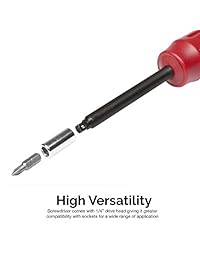 Neiko 10573B Juego de destornillador dinamométrico, destornillador de 1 4 pulgadas, mango largo, alcance de 10 a 50 libra pulgada, 20 puntas incluidas