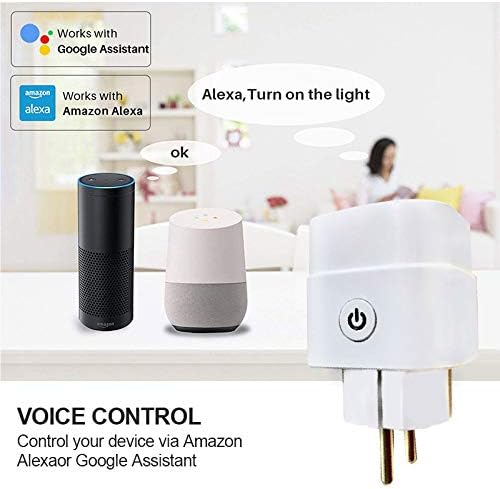 Enchufe inteligente Wifi con 16A Control remotoMonitor de control de voz Power Mini Socket Funciona con Alexa Google Home no requiere hub Smart Socket UE