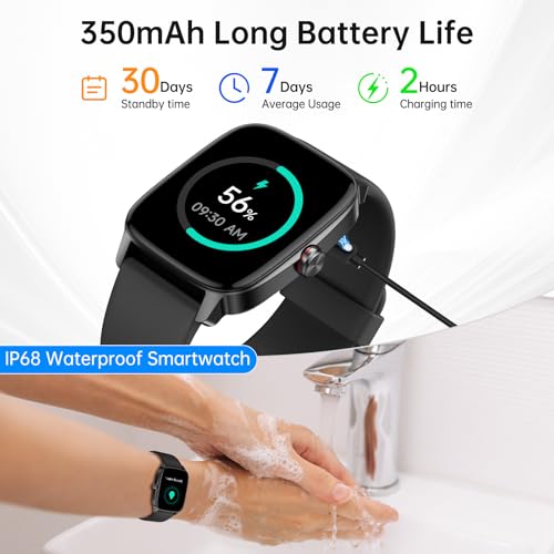 Smart Watch for Men Women, Bluetooth Call Smartwatch with AI Voice, 1.85" HD DIY Dial Fitness Watch, Heart Rate/SpO2/Steps/Sleep Monitor, 100+ Sports Modes, IP68 Waterproof Watch for Android iOS
