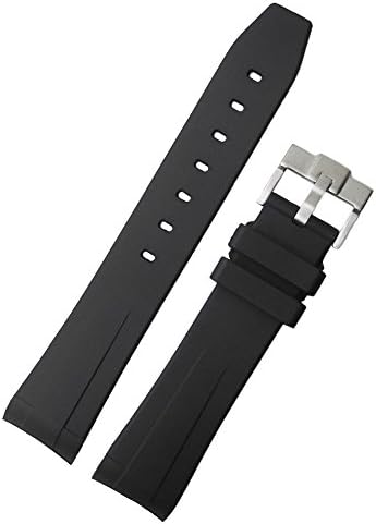 VANO 20mm Curved Rubber Watchband w/ Tang Buckle for Submariner