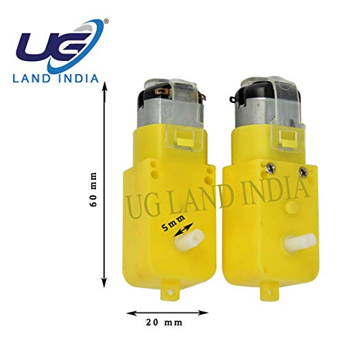 UG LAND INDIA 2 Piec 12V DC Motor Double Shaft Gear Rotated High Speed Robotic Parts, Cars, Multi Works, High Loaded Lifting Cranes Model, Heavy Power Pull Lifting,Easy Connect Wheel Moving 1 UG LAND INDIA 2 Piec 12V DC Motor Double Shaft Gear Rotated High Speed Robotic Parts, Cars, Multi Works, High Loaded Lifting Cranes Model, Heavy Power Pull Lifting,Easy Connect Wheel Moving