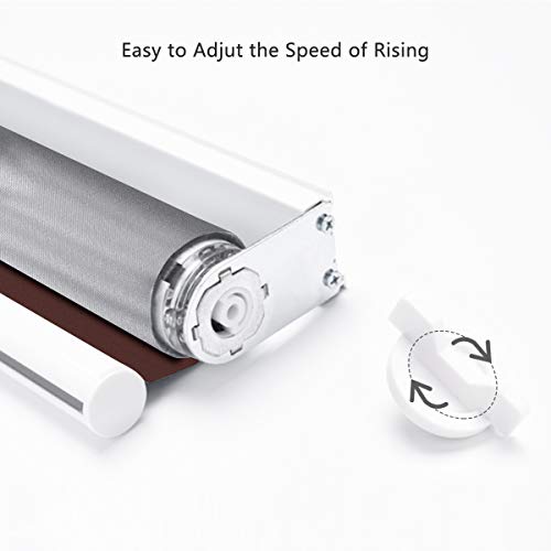 Acholo Blackout Roller Shades Black Roller Blinds for Windows 27inch x 72 inch, Cordless Window Roller Shade for Home, Dark Chocolate