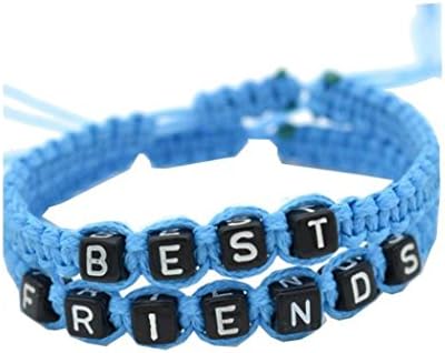 Kiokioa Couple Bracelets Key and Lock Braided Bracelet Best Friend Bracelets 2PCS (BLUE)