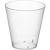 Party Essentials Disposable Hard Plastic Shot Shooter Glasses |Tasting Cups, 100-Count, 2-Ounce Clear