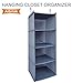 Aibrisk 4 Shelves Hanging Closet Organizer Collapsible Hanging Closet Shelves Oxford Cloth, Gray