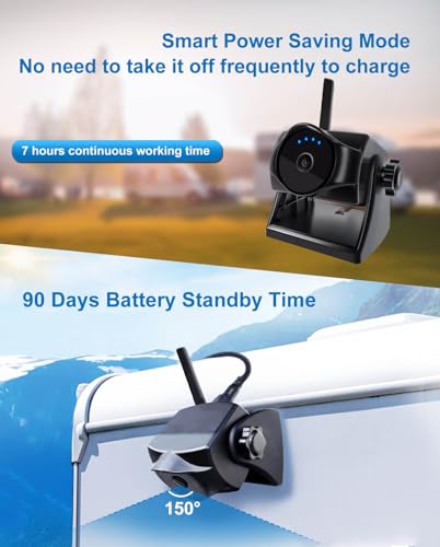 1080P Wireless Magnetic Backup Camera, WiFi Backup Camera with Durable Battery, 90 Days Standby, Night Vision, IP69K, Simple Installation for Trucks, Trailers, Compatible with