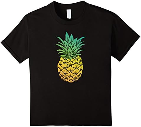Kids Pineapple Aloha Shirt 12 Black