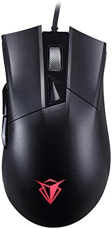 Gaming Mouse, 4000 DPI USB Wired Optical MMO Game Mouse with Red LED for PC Computer, Laptop, Notebook, Mac - Black