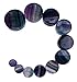 PAIR 8G-38mm Rainbow Fluorite Stone Plugs Tunnels Gauges Double Flare Organic Blue Purple