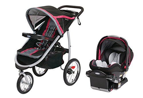 Graco FastAction Fold Jogging Stroller & SnugRide 40 Car Seat - Azalea