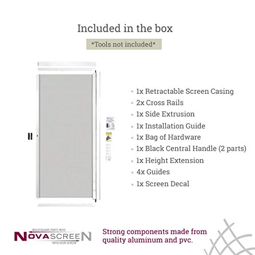 NovaScreen Retractable Screen Patio Door Durable & Strong, PVC & Aluminium Components, for 5