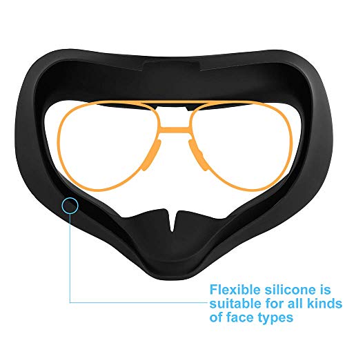 Face Silicone Cover Mask & Face Pad & Lens Protect Cover Dust Proof Cover Set for Oculus Queset, Professional Silicone Protection Accessories,Dust-Proof, Sweatproof 5-Piece Set