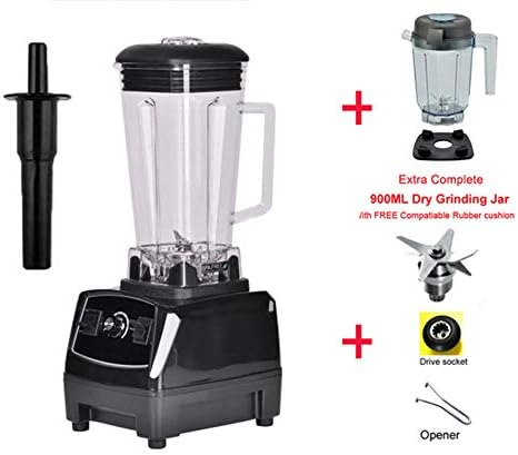 3HP 2200W Heavy Duty Commercial Grade Blender Mixer Juicer High Power Food Processor Ice Smoothie Bar Fruit Blender,Black dryjarfullpart,US Plug