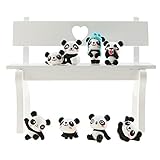Unigift Set of 8 Cute Panda Toy Decoration Figurines Playset - Cake Decoration Bedroom Decoration