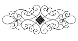 Bellaa 23226 Scrolled Metal Wall Art Medallion Plaque Oblong Living Room Home Decoration