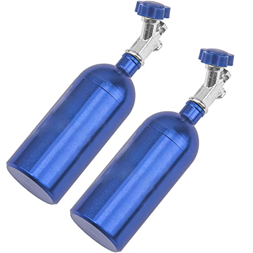 LAFEINA 2PCS Metal NOS Bottle Decor For 1/10 RC Crawlers (TRX4, SCX10) - Red, With Bracket